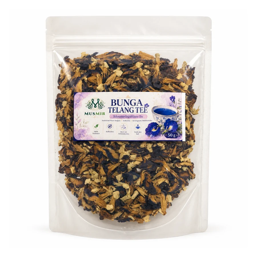 MusMir Bunga Telang Tee Verpackung – Vorderseite